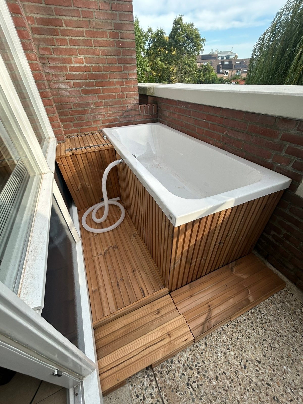 Custom hottub/ijsbad voor op je balkon, Tuin en Terras, Ophalen of Verzenden, Zo goed als nieuw, Inbouw, Vast