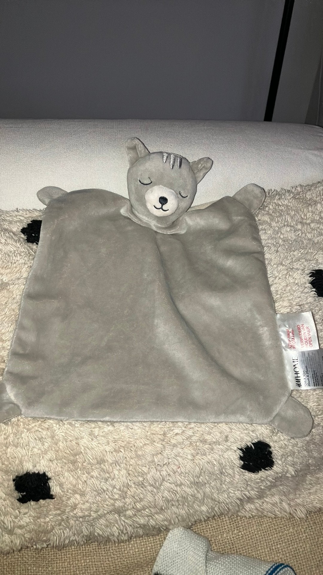 H&m poes kat knuffeldoekje, Overige merken, Grijs, Ophalen of Verzenden, Zo goed als nieuw