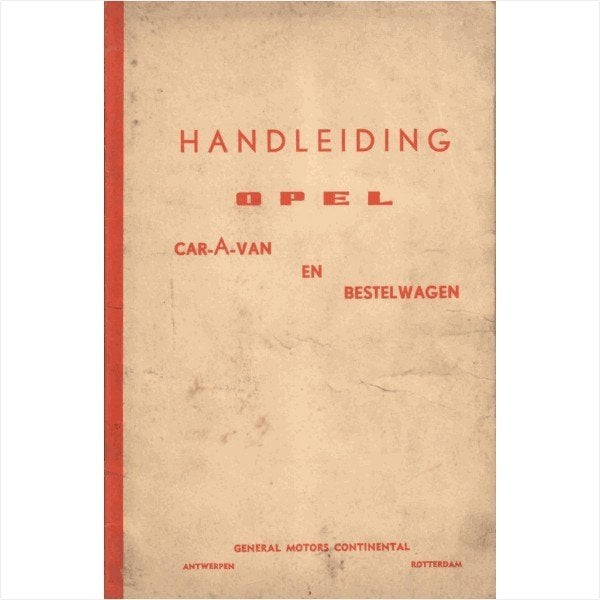 Opel Olympia Caravan en Bestelwagen Instructieboekje 1959 #1, Ophalen of Verzenden