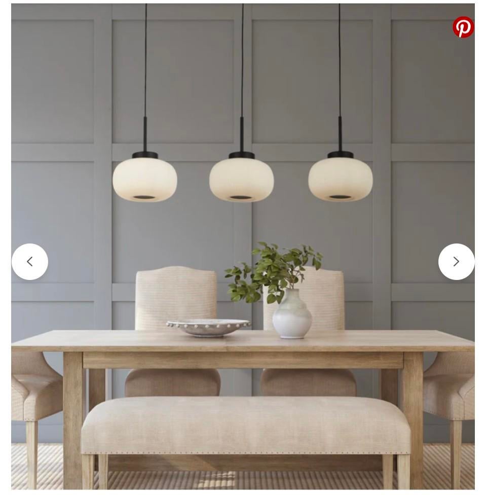 Hanglamp Filip 3 lampen met glazen kappen, Huis en Inrichting, Lampen | Hanglampen, Ophalen, 75 cm of meer, Modern, Glas