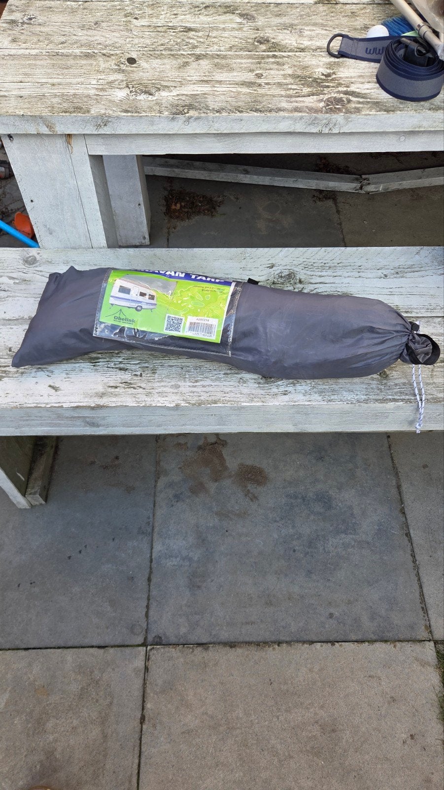Caravan Tarp met stok, 1x gebruikt, Ophalen, Nieuw