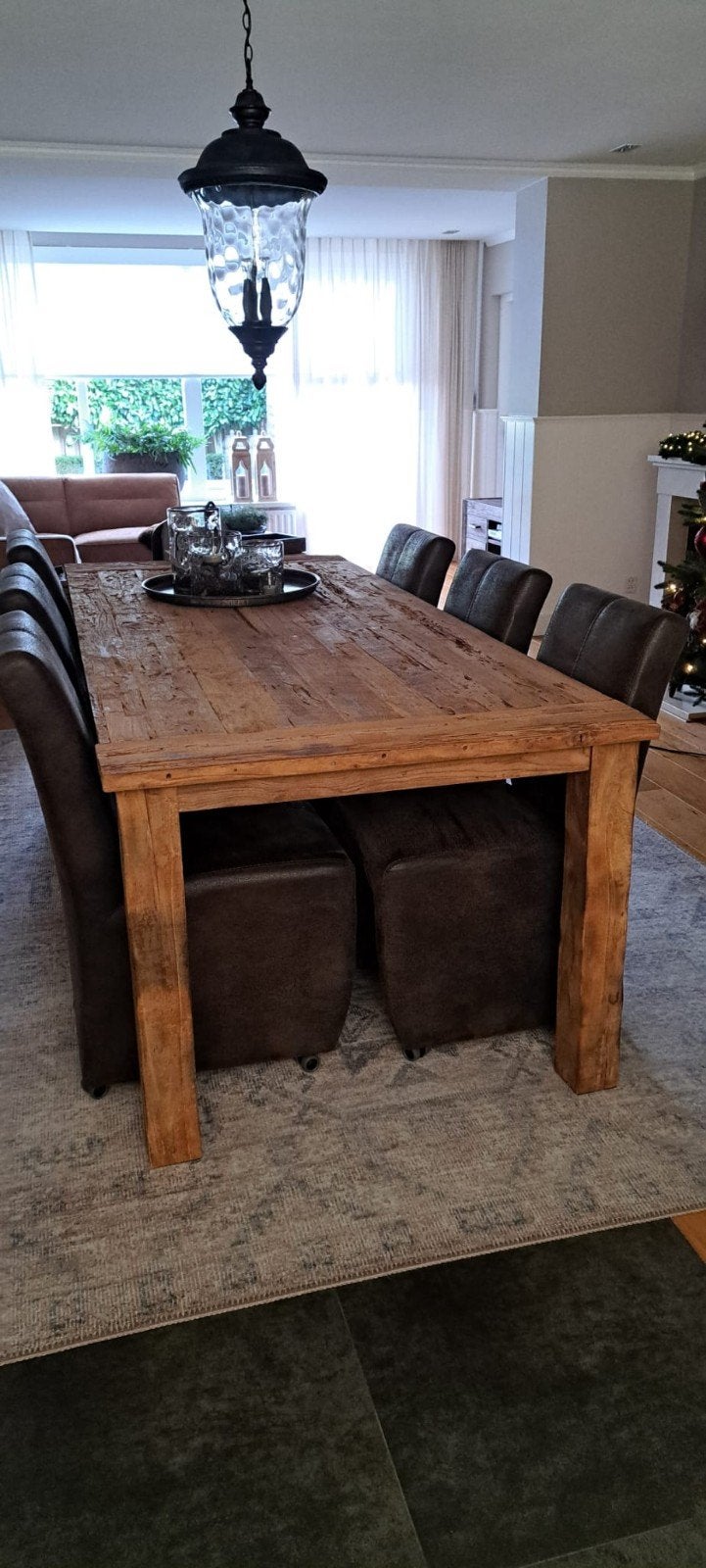 landelijke eettafel, Huis en Inrichting, Ophalen, Rechthoekig, 200 cm of meer, 100 tot 150 cm
