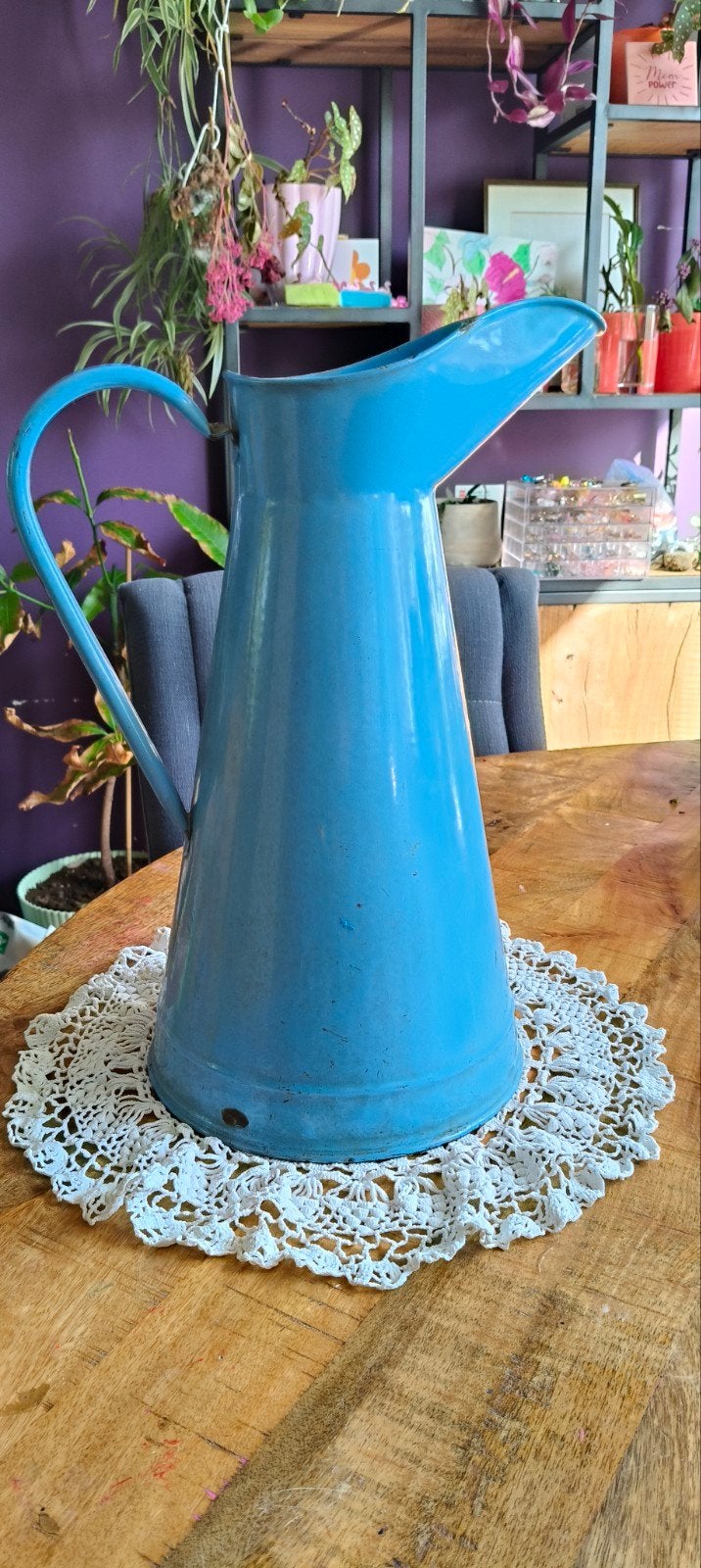 Mooie vintage blauwe lampetkan, Antiek en Kunst, Ophalen