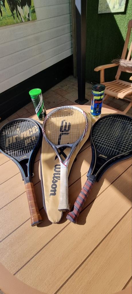 Tennisrackets, Wilson BLX en 2 Prince Pro Graphite, Sport en Fitness, Tennis, L2, Gebruikt, Ballen, Ophalen of Verzenden
