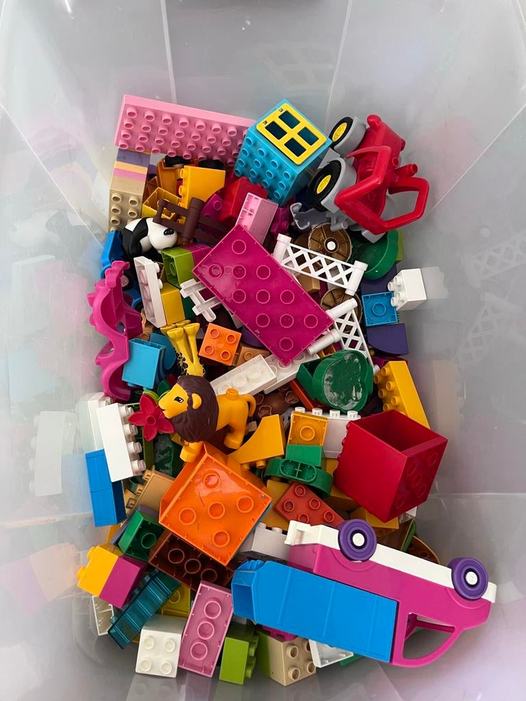 Grote doos vol LEGO Duplo stenen en figuren, Ophalen, Gebruikt, Duplo, Losse stenen