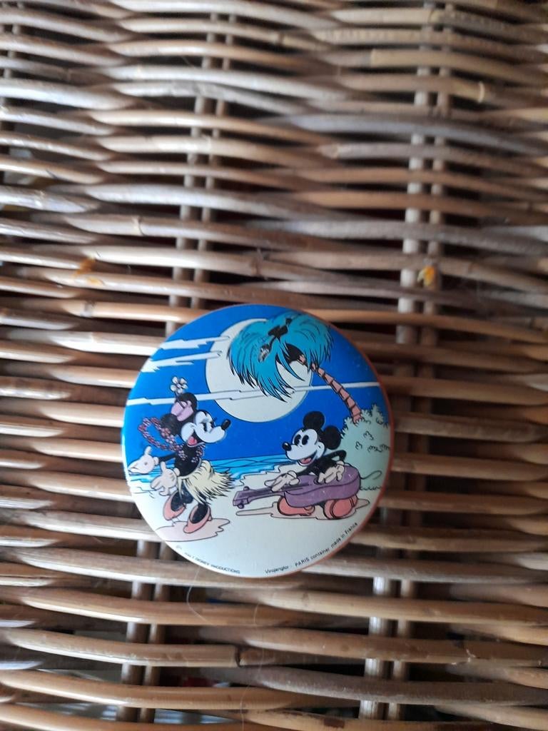 Oud blikje Minnie en Mickey Mouse, Ophalen of Verzenden, Mickey Mouse, Gebruikt, Beeldje of Figuurtje