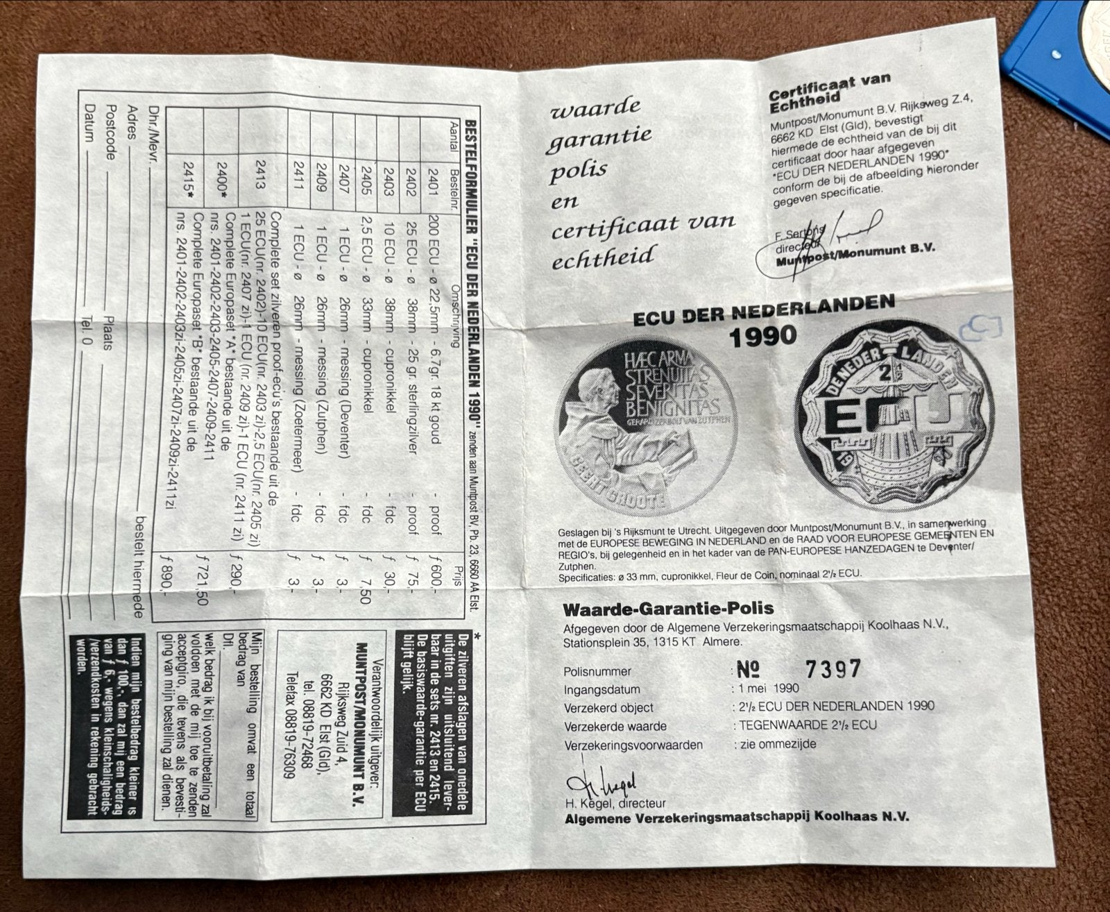 Zeldzame 2½ ECU munt Nederland 1990 - Geert Groote, Ophalen of Verzenden, Koningin Beatrix, Overige waardes, Losse munt