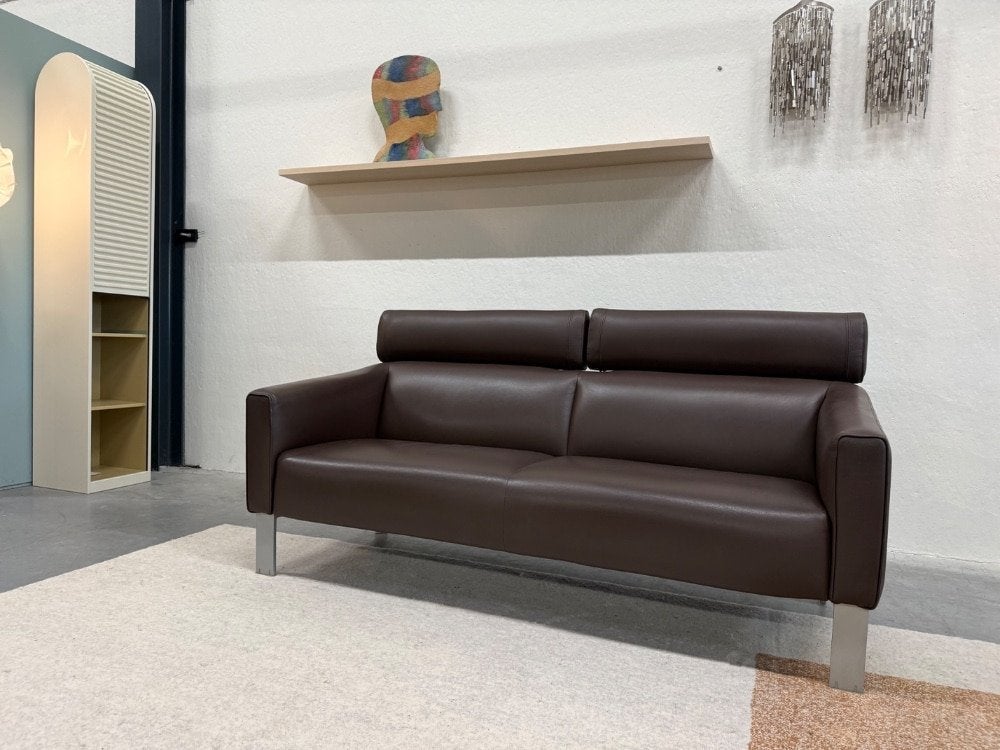 Als nieuw Leolux Patachou 2,5 Zits Bank bruin leer, Huis en Inrichting, Leolux, Info@leolux.nl, 150 tot 200 cm, Tweepersoons