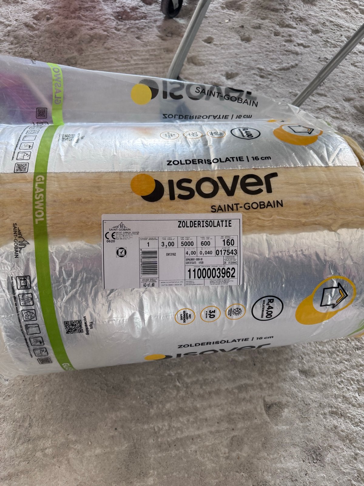Zolderisolatie glaswol - 1.8m ongebruikt, 12 cm of meer, Zo goed als nieuw, Minder dan 5 m², Glaswol