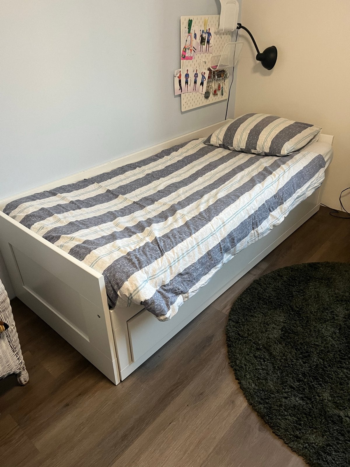 IKEA Brimnes Bedbank met 2 lades - Wit (80x200 cm), Huis en Inrichting, Ophalen, Gebruikt, Wit, Tweepersoons