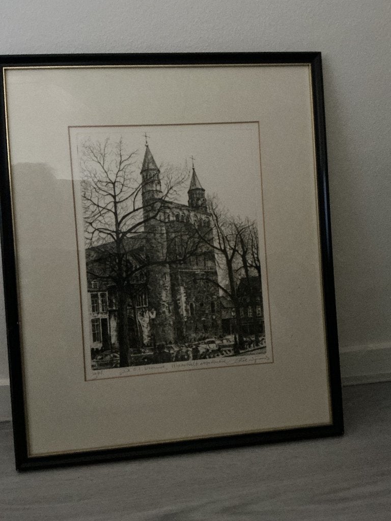 Pentekening Maastricht, Antiek en Kunst, Kunst | Tekeningen en Foto's, Ophalen of Verzenden
