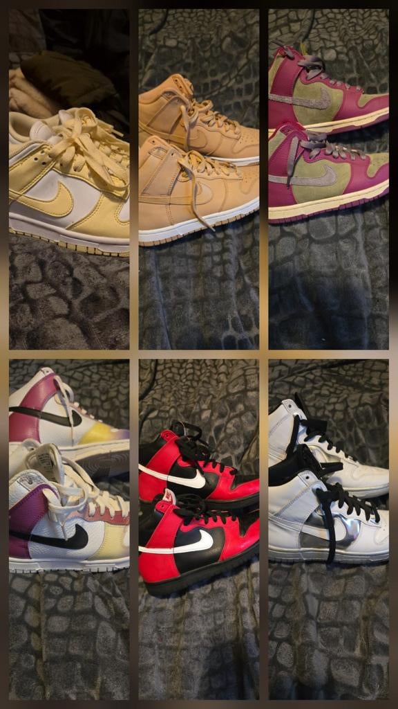 Diverse Nike Dunk High sneakers - Maat 36.5 - ZGAN!, Kleding | Dames, Schoenen, Overige kleuren, Nike, Ophalen of Verzenden, Sneakers of Gympen