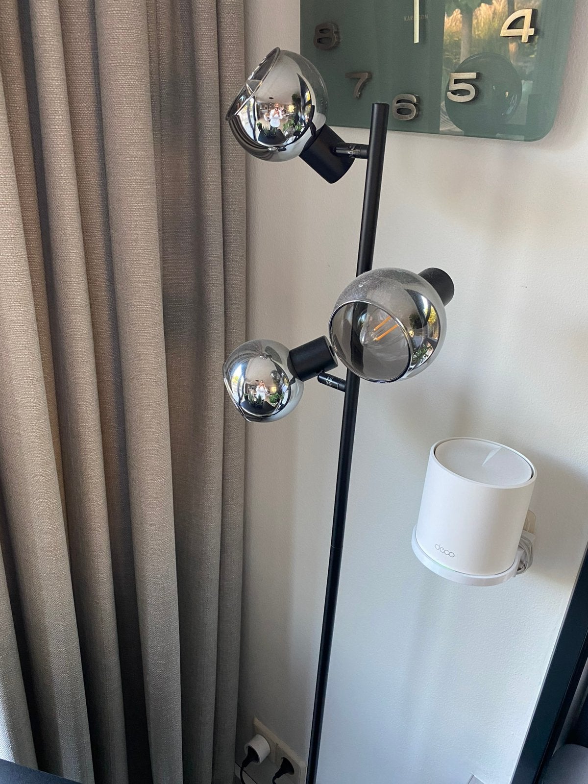 Vloerlamp met kleine bollen 145cm hoog, Ophalen, Zo goed als nieuw, 150 tot 200 cm