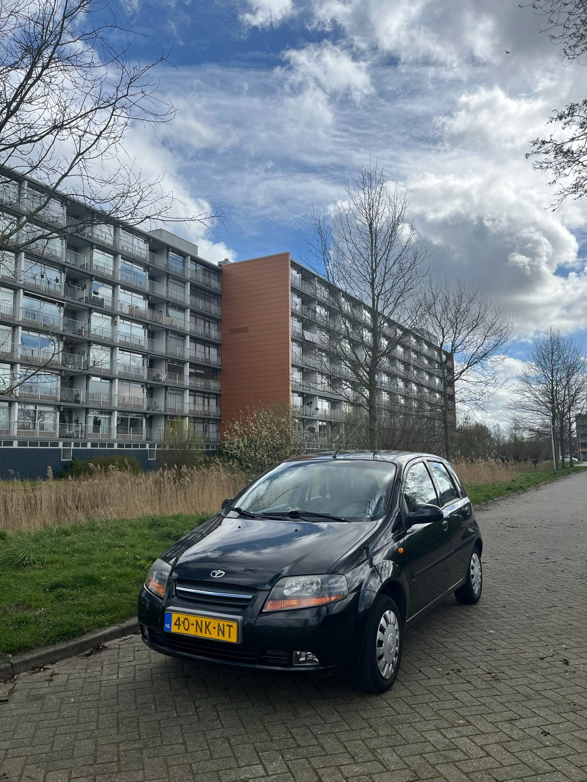 Daewoo Kalos 1.4 16V AUT 2003 Zwart, Auto's, Daewoo, Particulier, Kalos, Airbags, Airconditioning, Benzine, D, Hatchback, Automaat