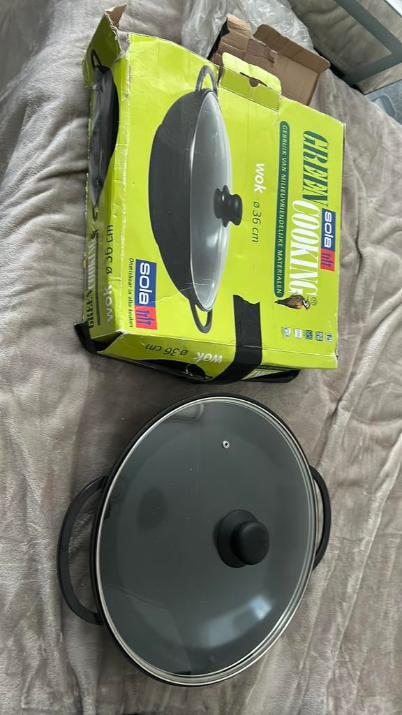 Milieu vriendelijke wokpan nieuw, Huis en Inrichting, Keuken | Potten en Pannen, Ophalen of Verzenden, Zo goed als nieuw, Wok