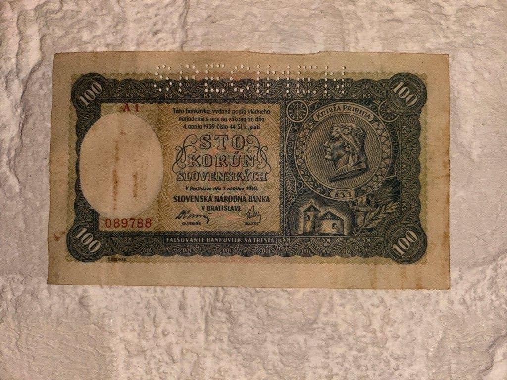 Bankbiljet Slovenska 100 Korun, Ophalen, Overige landen, Los biljet