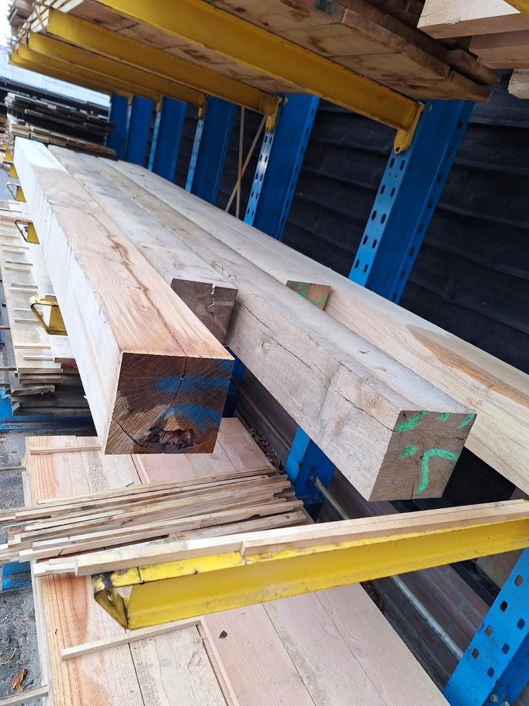 Eiken palen 200x200mm diverse lengtes, Ophalen