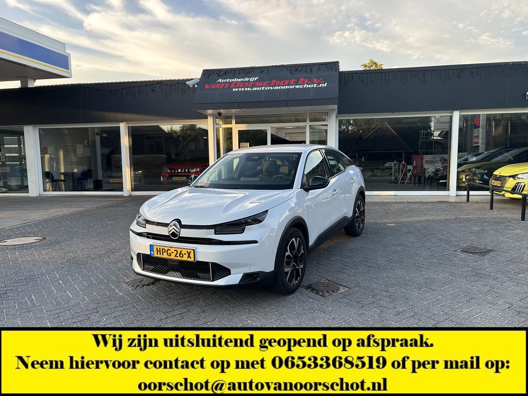 Citroen Ë-C4 Business 156pk Extended range 54 kWh, Auto's, Dealer onderhouden, Gebruikt, Zwart, 156 pk