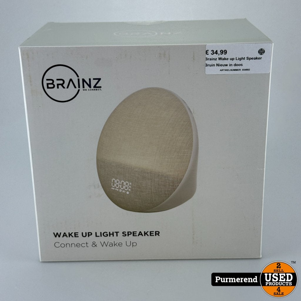 Brainz Wake up Light Speaker Bruin Nieuw in doos, Flex Ltd., Gebruikt, https://flex.com/contact-us, Nobelstraat 10, 5807 GA Oostrum LB, Limburg, Nederland