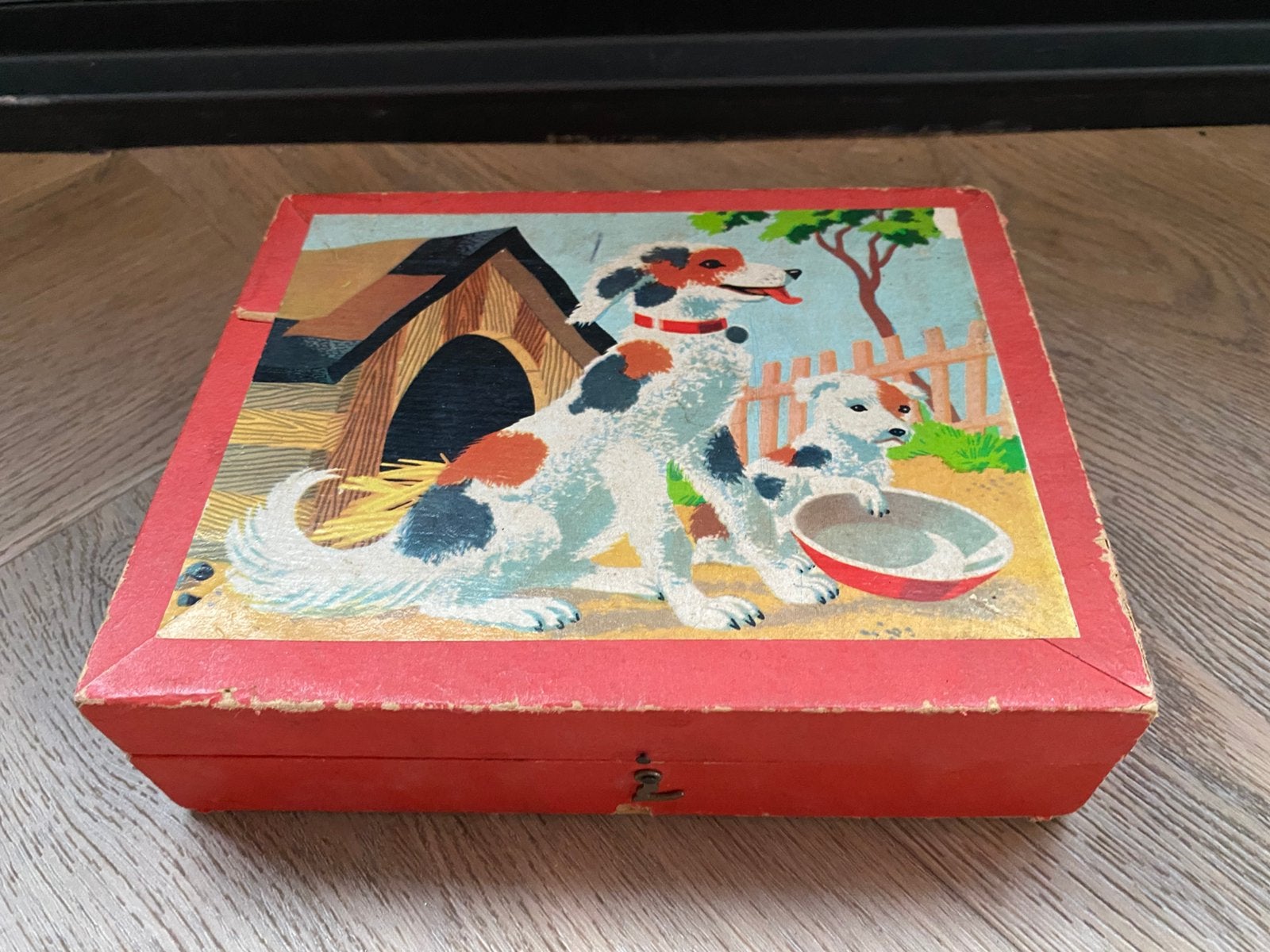 Vintage houten blokken puzzel, Ophalen of Verzenden, Gebruikt, Overige typen