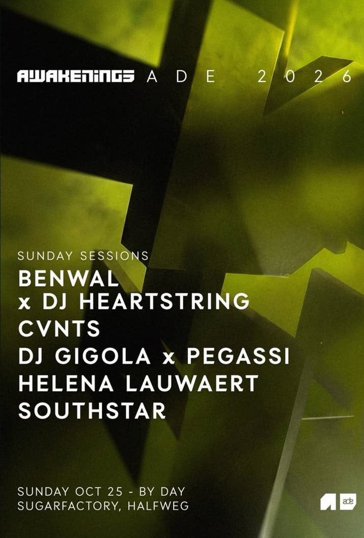 2x tickets Awakenings ADE by day zondag 25-10-2026, Tickets en Kaartjes, Twee personen
