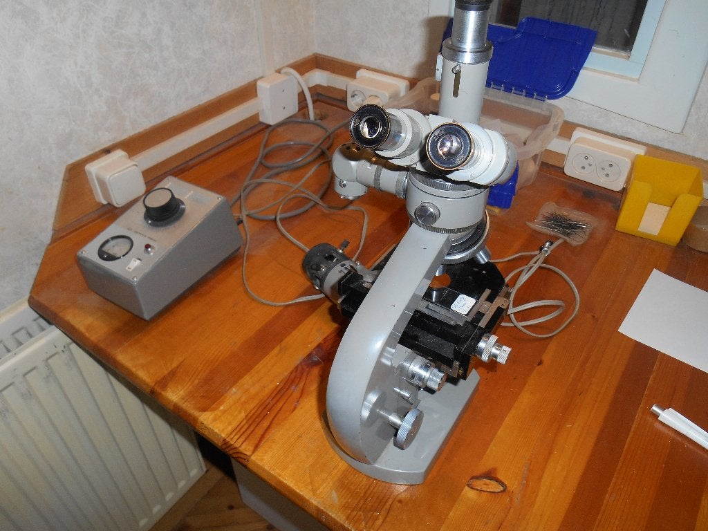 Trinoculair Olympus microscoop, Ophalen, Gebruikt