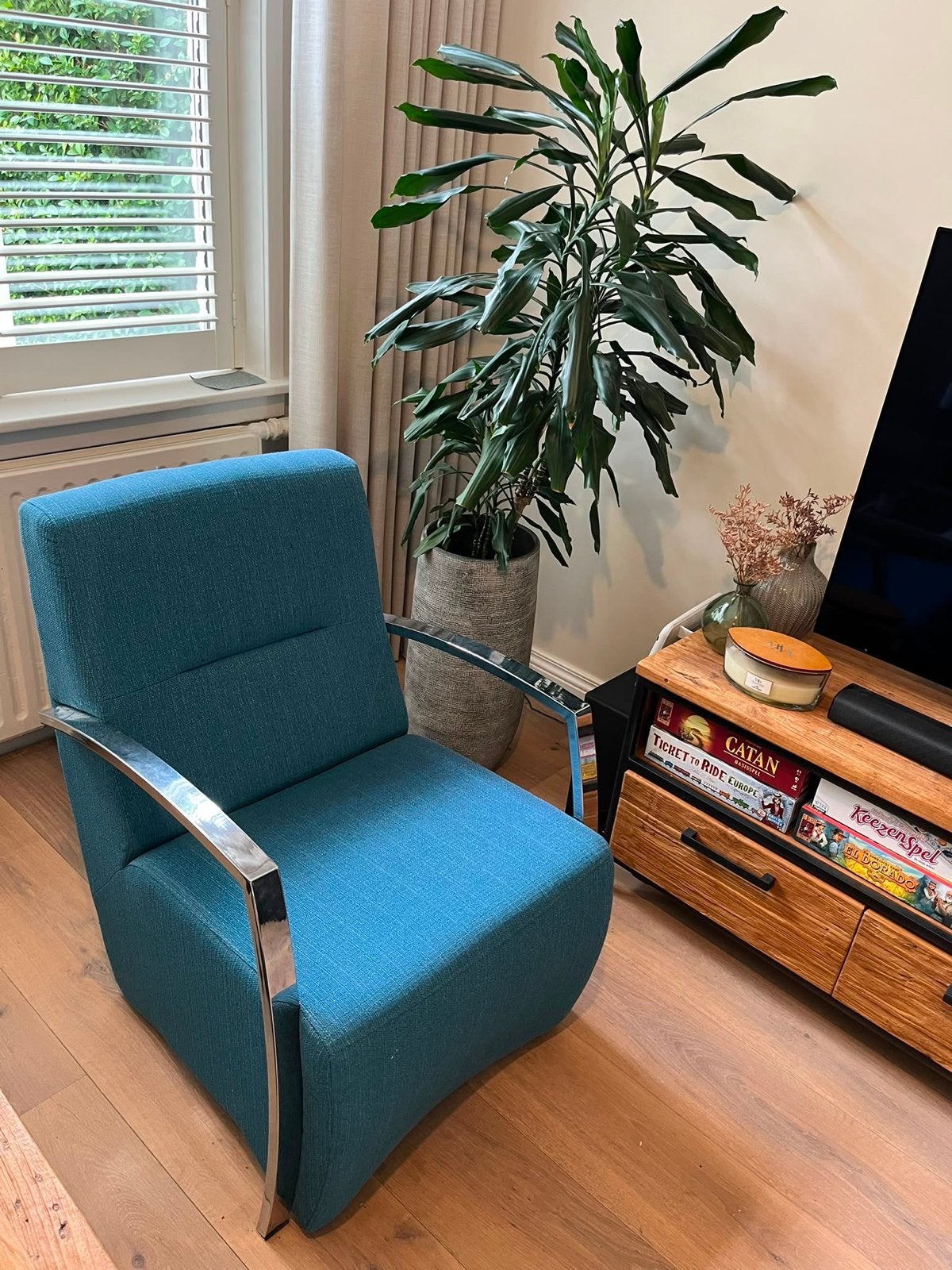 Blauwe Stoel, Huis en Inrichting, Stoelen, Ophalen, Blauw, Zo goed als nieuw, Eén