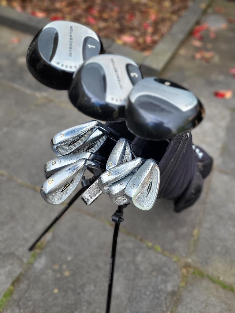 Complete Interceptor golfset (driver+ijzers+putter+tas), Ophalen, Gebruikt, Set, Overige merken