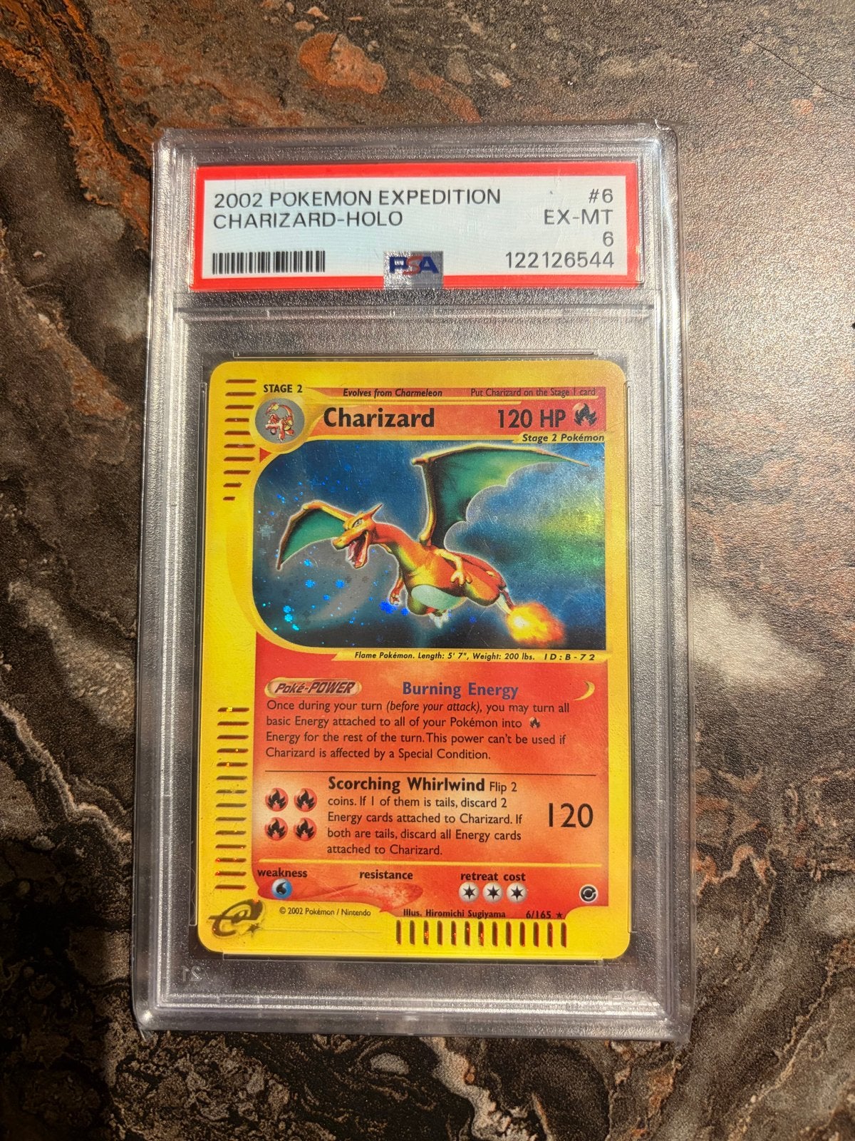 Charizard Holo PSA 6 - 2002 Pokemon Expedition, Ophalen of Verzenden, Gebruikt, Losse kaart, Foil