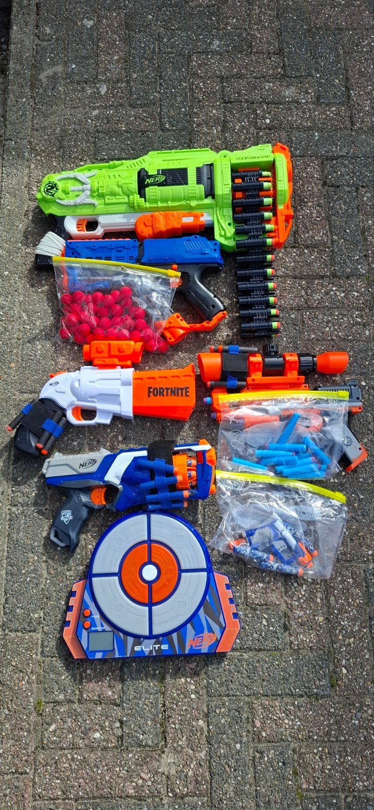 Grote Nerf collectie inclusief pijltjes., Ophalen of Verzenden, Gebruikt