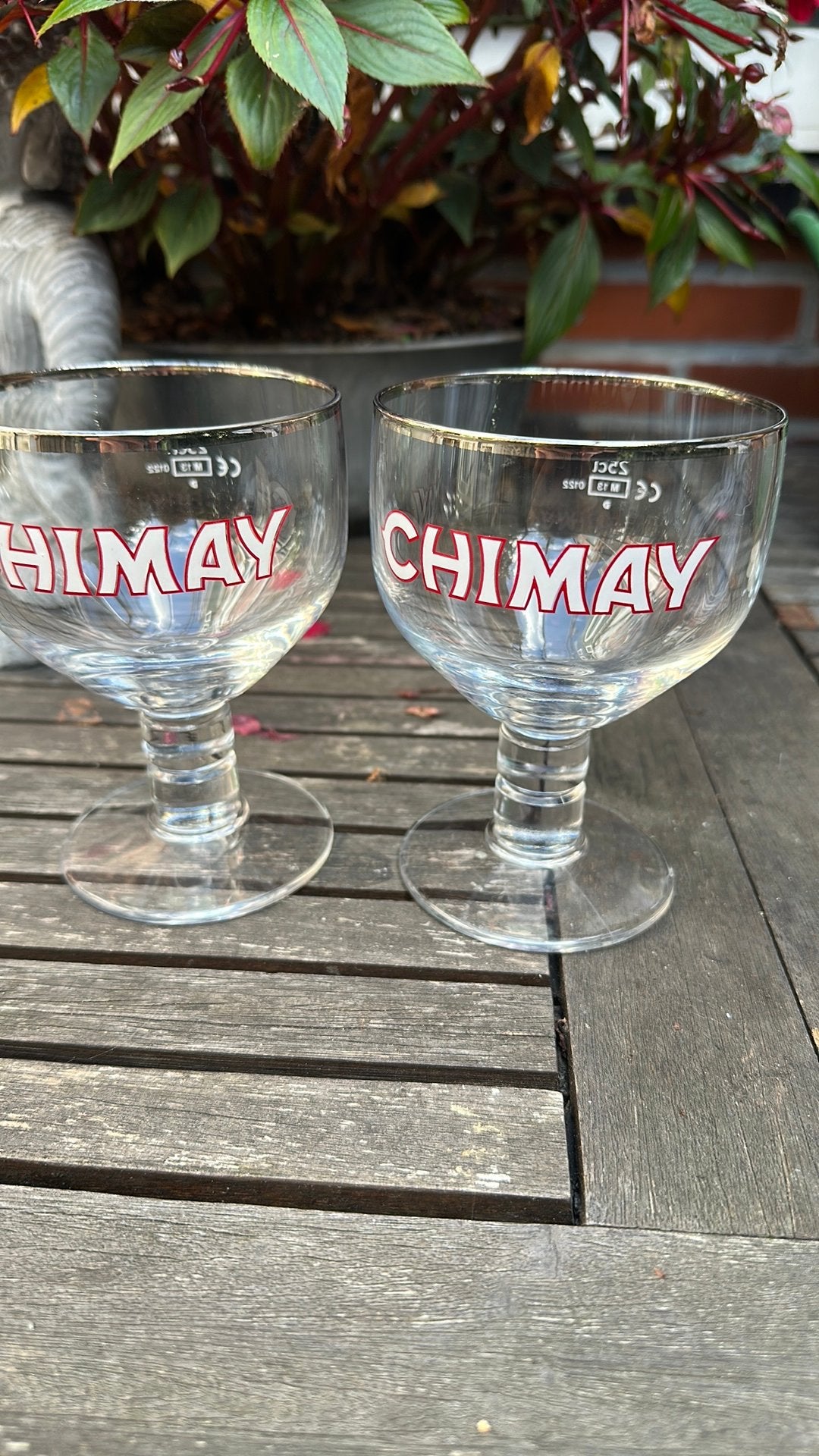Chimay bierglazen 3x, Ophalen, Zo goed als nieuw, Glas of Glazen, Overige merken