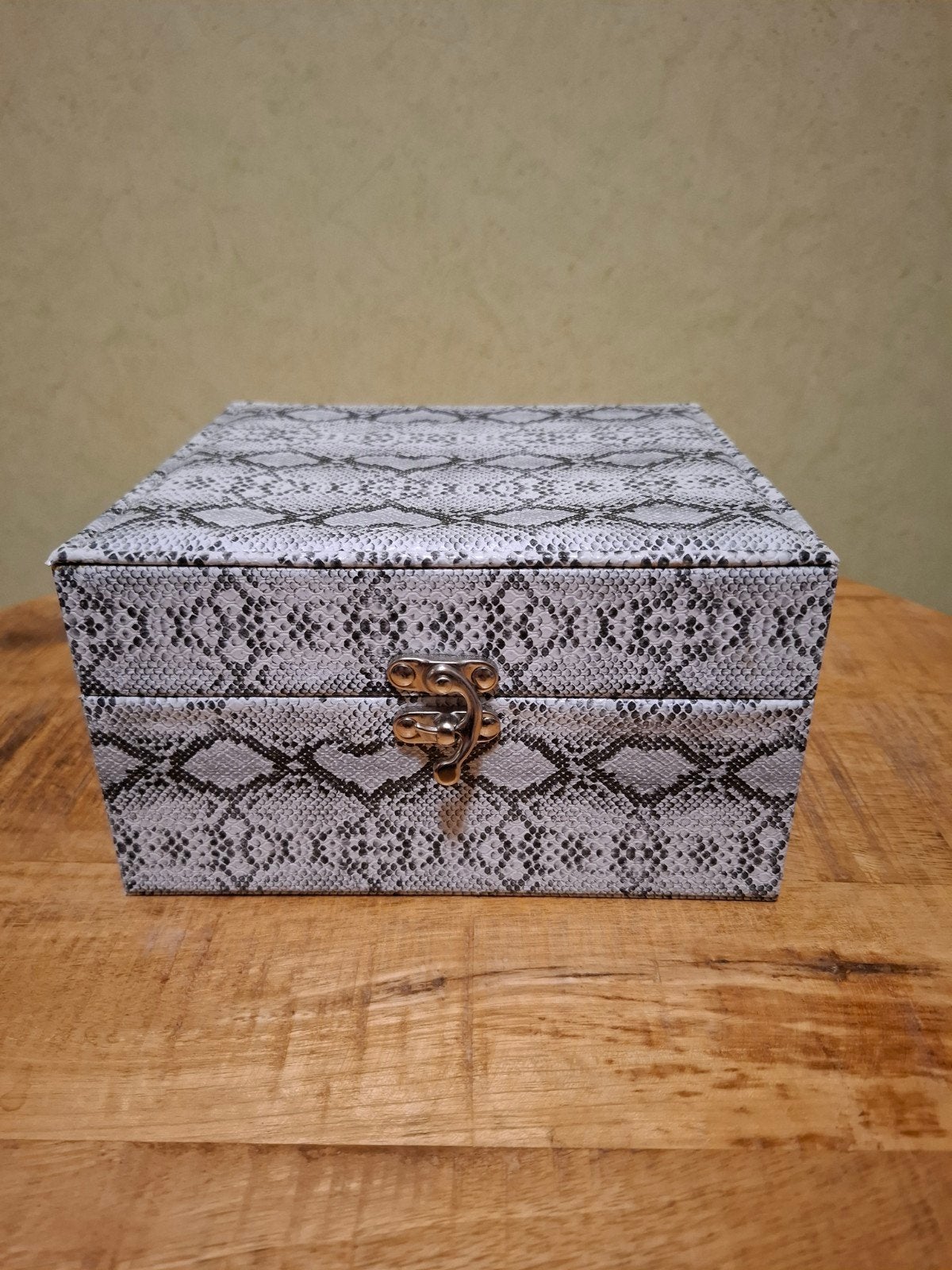 Luxe Sieradenbox met Slangenprint - 19 x 17 x 11 cm, Ophalen of Verzenden