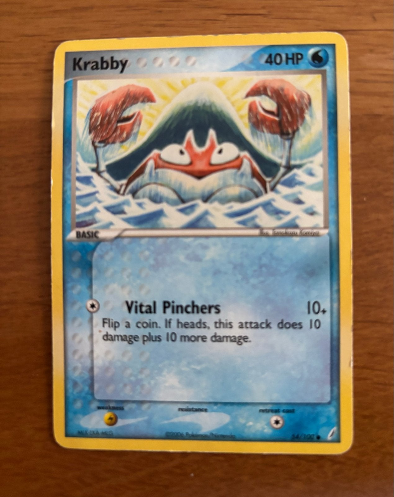 Krabby Pokémon Kaart - 40 HP - Vital Pinchers, Ophalen, Gebruikt, Losse kaart