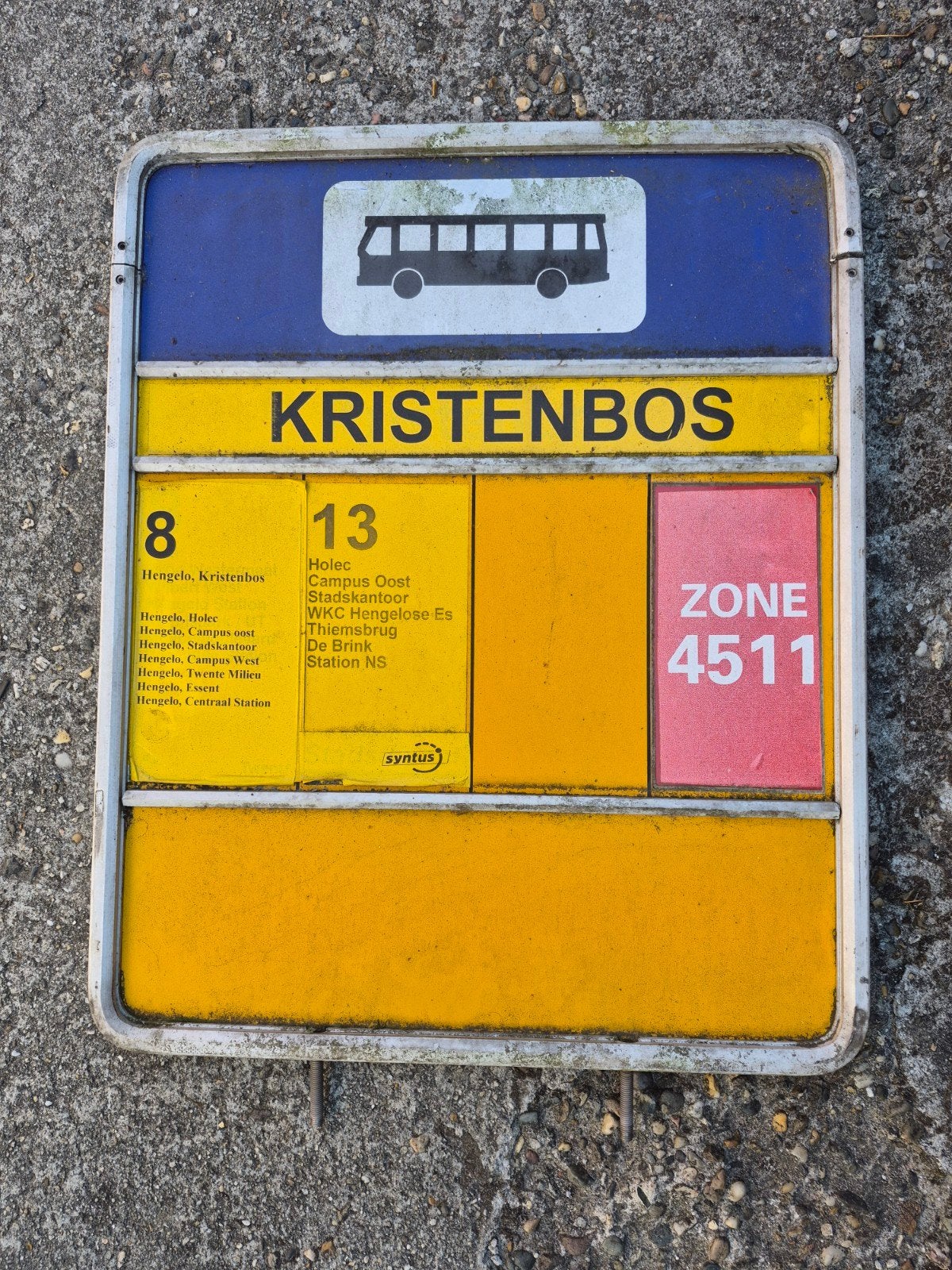 bushalte Syntus Kristenbos Hengelo, Verzamelen, Spoorwegen en Tramwegen, Ophalen of Verzenden, Gebruikt, Bus of Metro, Overige typen