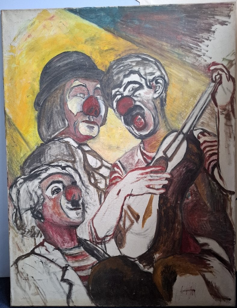 Schilderij 1 van G.W. Weller., Ophalen, Textiel, Olieverf, Figuren