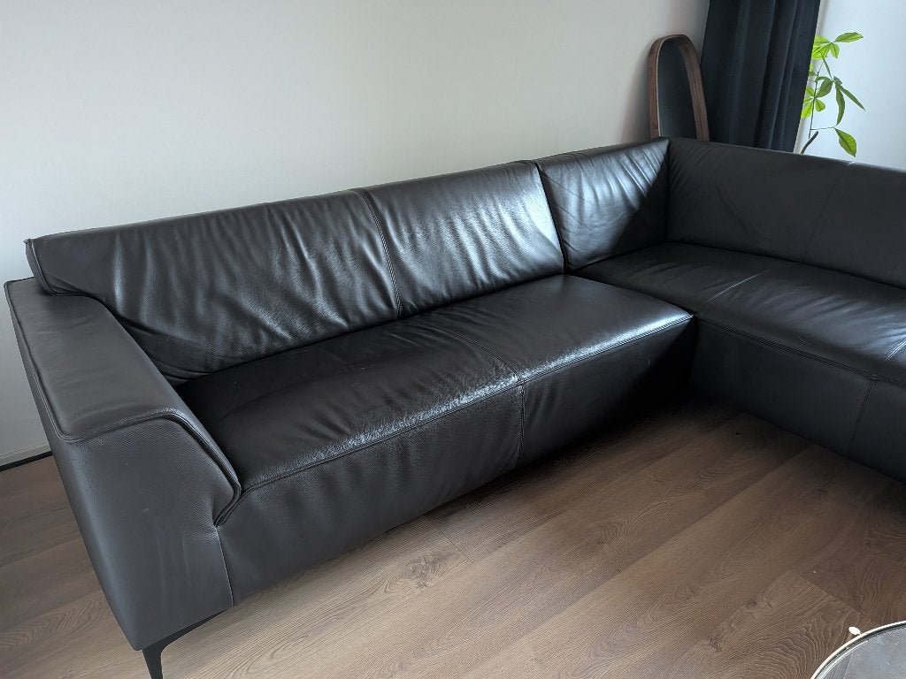 Leren hoekbank, Ophalen, 250 tot 300 cm, Gebruikt, Hoekbank