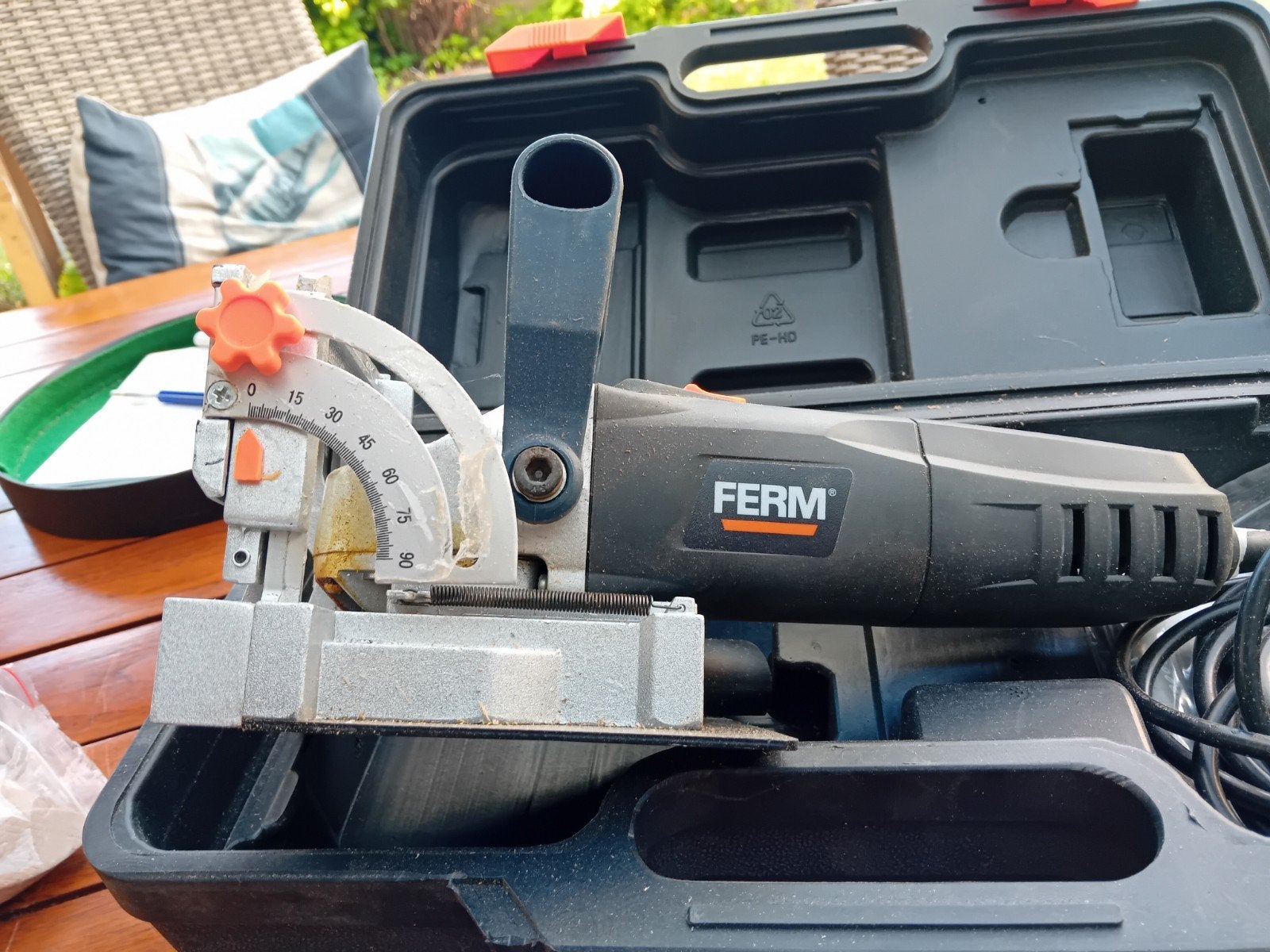 Ferm BJM1009 Lamellenfrees - Biscuit Jointer 900W, Gebruikt, Overige typen, 600 tot 1200 watt, Ophalen of Verzenden