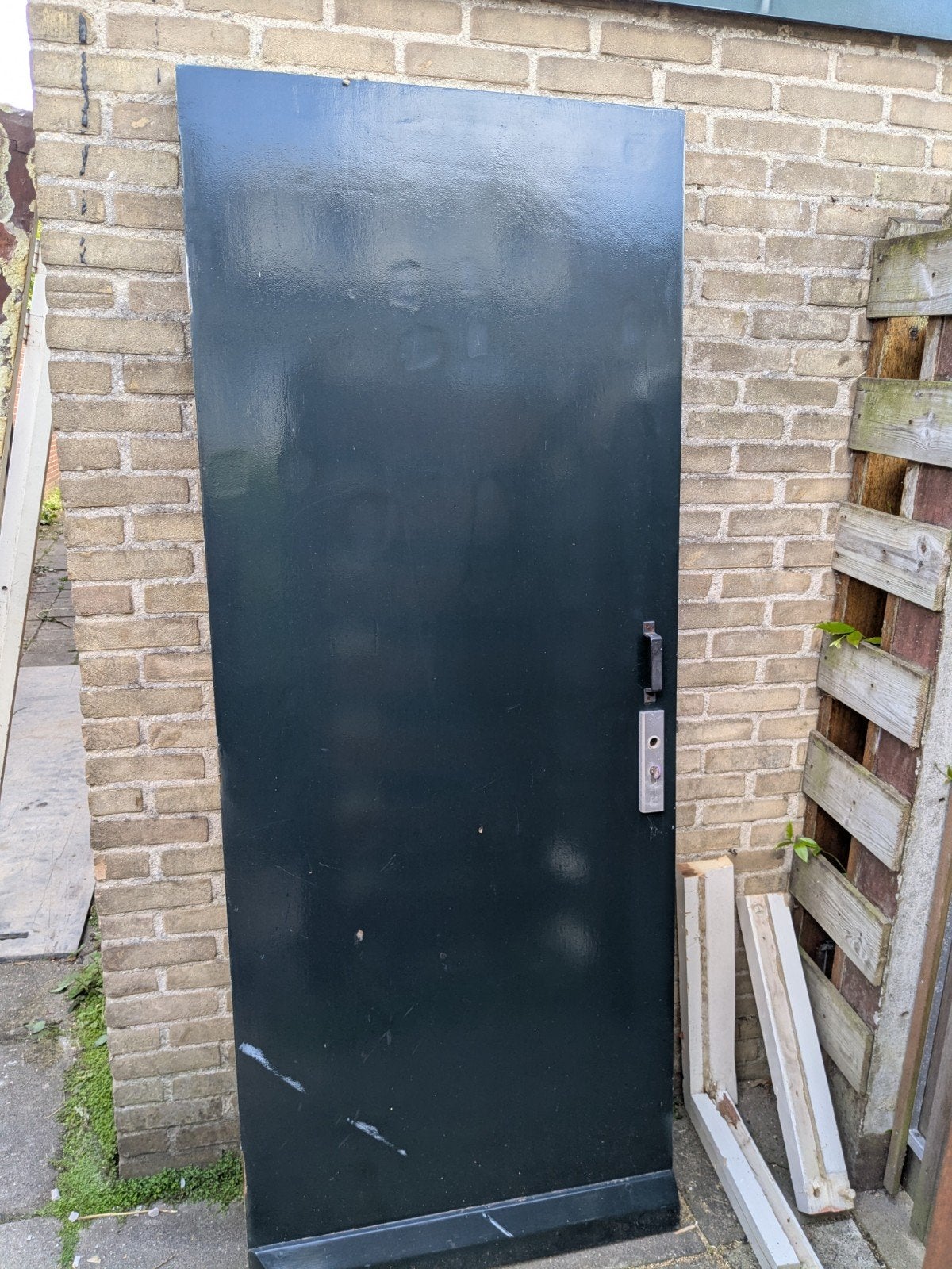 Hardhouten buitendeur met kozijn, Ophalen, Gebruikt, Minder dan 3 meter, 2 meter of meer