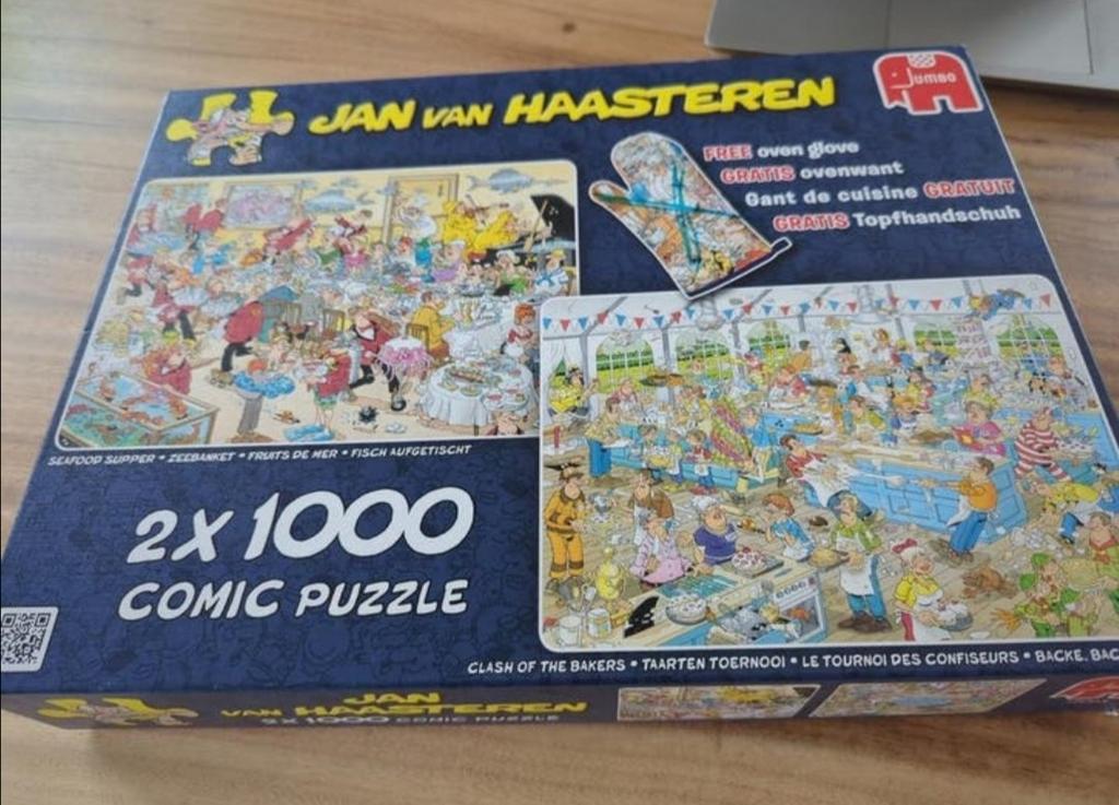 Van Haasteren puzzel Zeebanket en Taarten toernooi, Ophalen of Verzenden, 500 t/m 1500 stukjes, Zo goed als nieuw, Legpuzzel