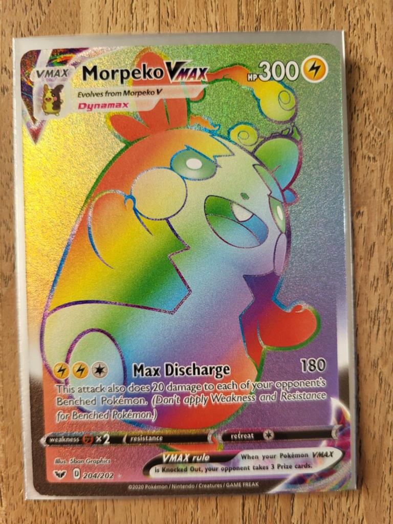 Morpeko Vmax, Ophalen of Verzenden, Gebruikt, Losse kaart, Foil