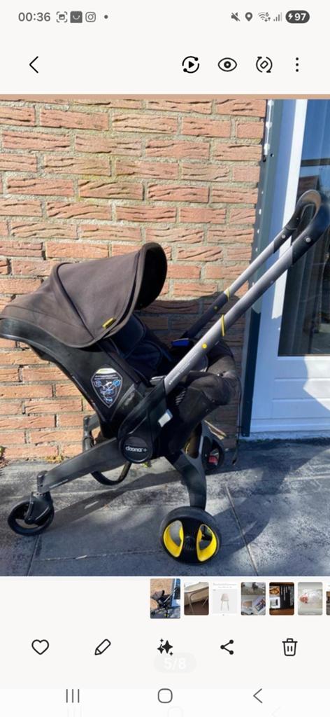 Doona+ autostoel/kinderwagen met regenhoes en verkleiner, Ophalen of Verzenden, Overige merken