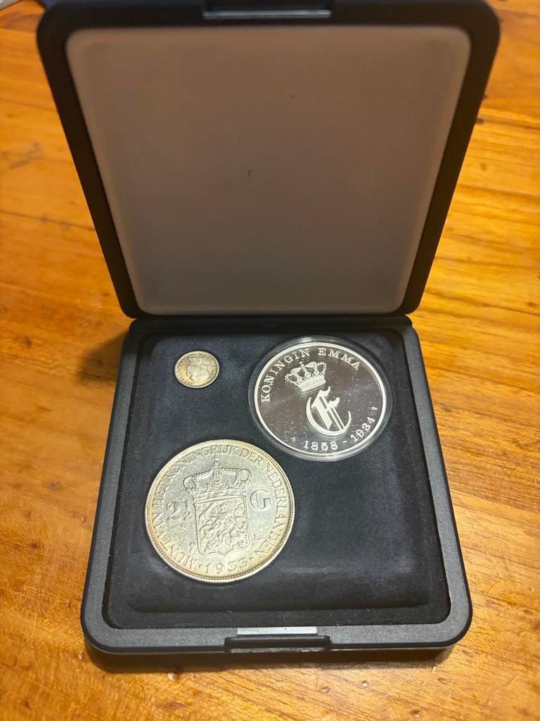 Muntenset Koningin Emma en Juliana, Koningin Juliana, Setje, Zilver, Ophalen of Verzenden