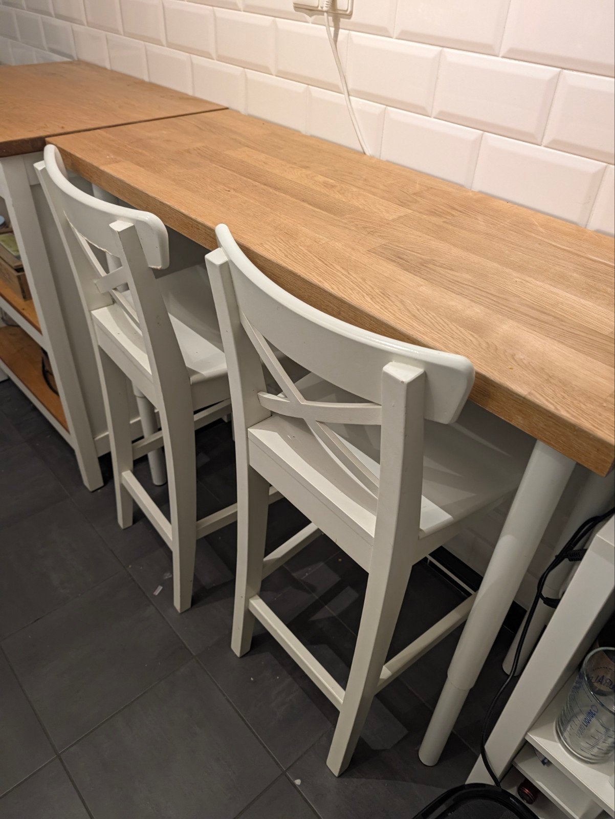 IKEA INGOLF barkrukken (2x) met bartafel, Ophalen, Minder dan 50 cm, Gebruikt, 100 tot 150 cm