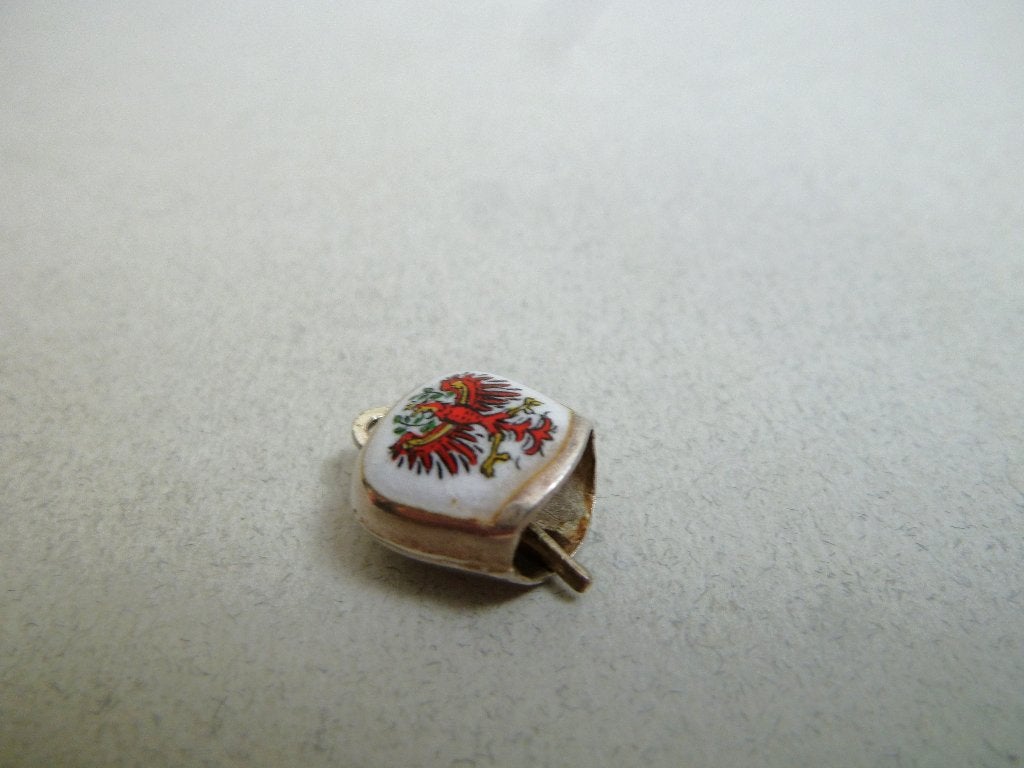 Oude bedel zilver Koe Bel Rode Adelaar Oostenrijk, Verzenden, Zilver, Hanger