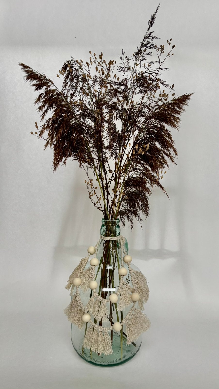 Ibiza Boho vaas met droogbloemen, Overige kleuren, Met handvat, 34 cm, Nieuw