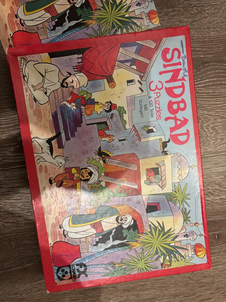 3 Puzzels Sindbad, Ophalen, Meer dan 50 stukjes, Gebruikt, 6 jaar of ouder