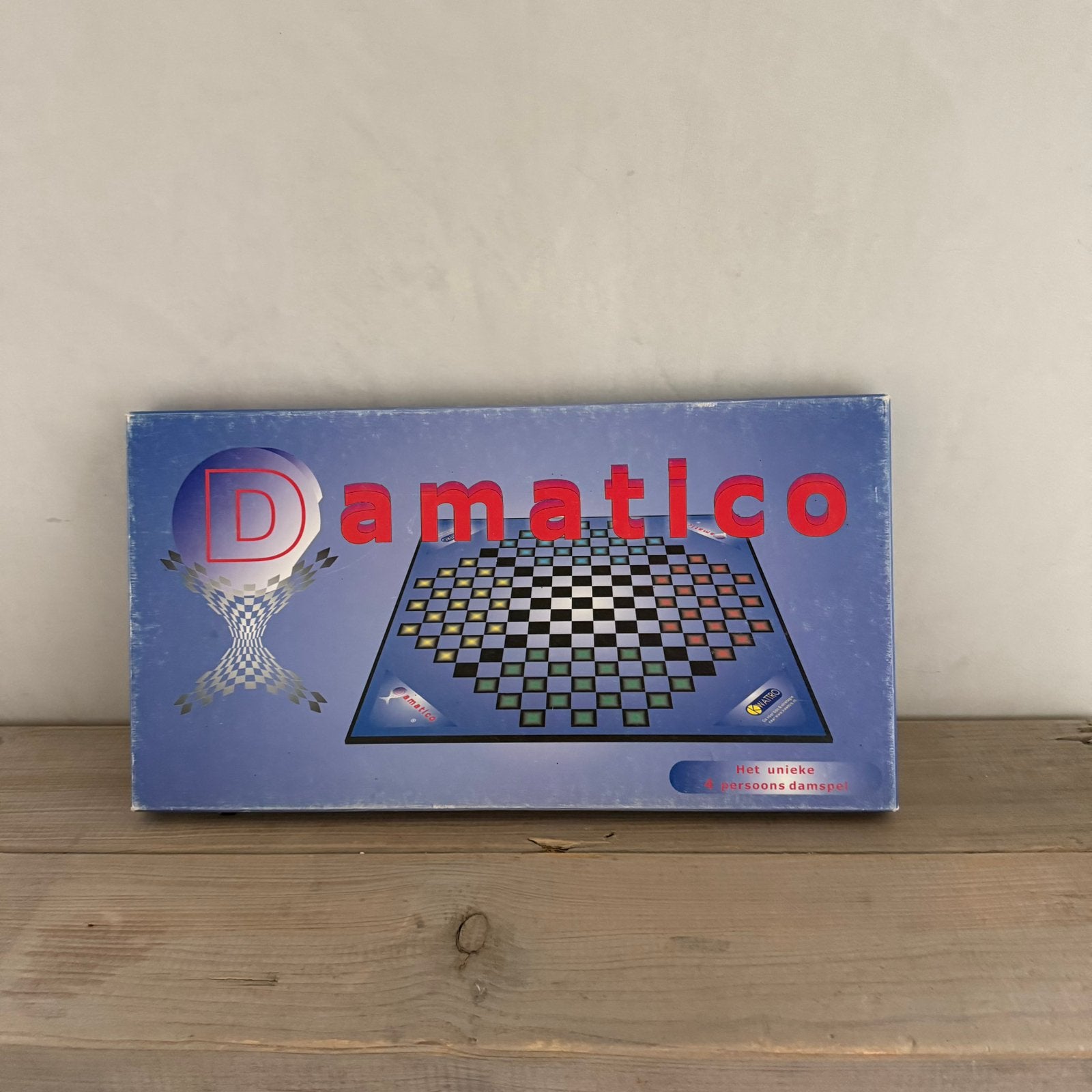 Damatico Bordspel dambord Dammen voor 4 personen Damspel, Ophalen of Verzenden, Zo goed als nieuw