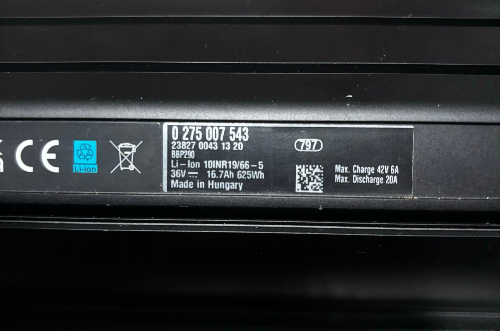 Bosch PowerPack 625Wh E-bike Accu 36V 16.7Ah, Ophalen, Gebruikt