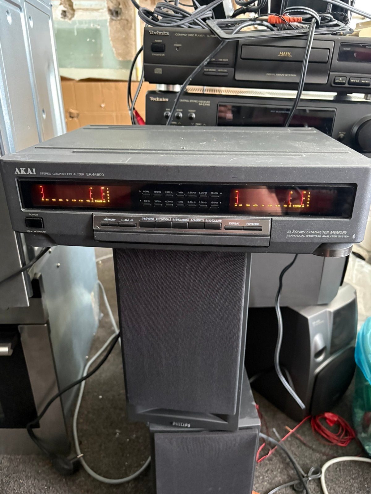 Zeldzame Akai EA-M800 Stereo Grafische Equalizer (Amber), Ophalen of Verzenden, Akai