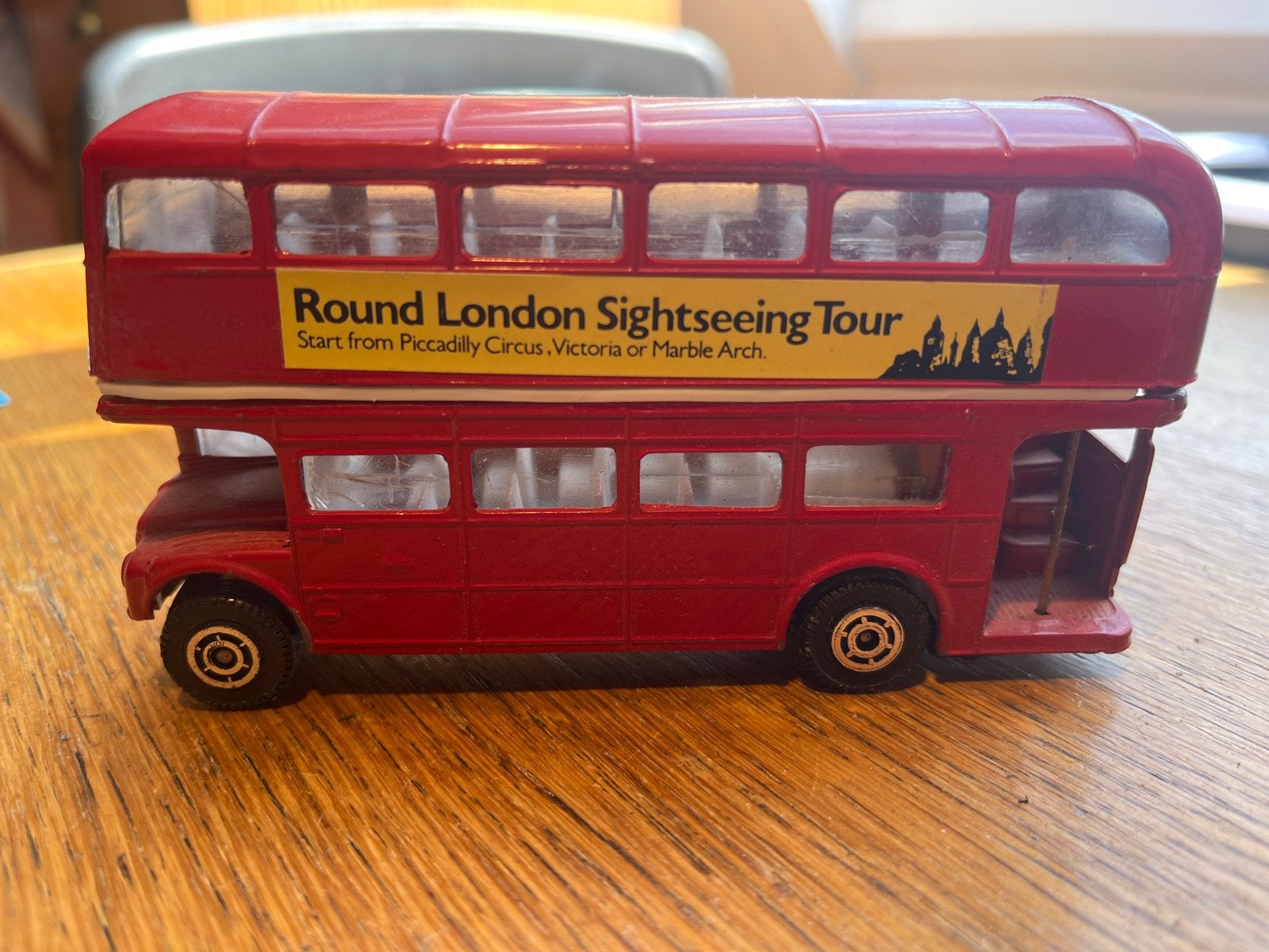 Vintage London Dubbeldekker Bus Speelgoedmodel, Ophalen of Verzenden, Gebruikt